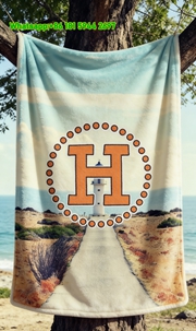 Hermès Orange H Logo Flannel Fleece Throw Blanket IMG_4994